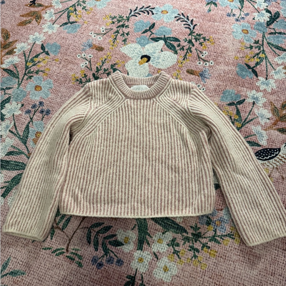 Zara Kids Pink Striped Sweater